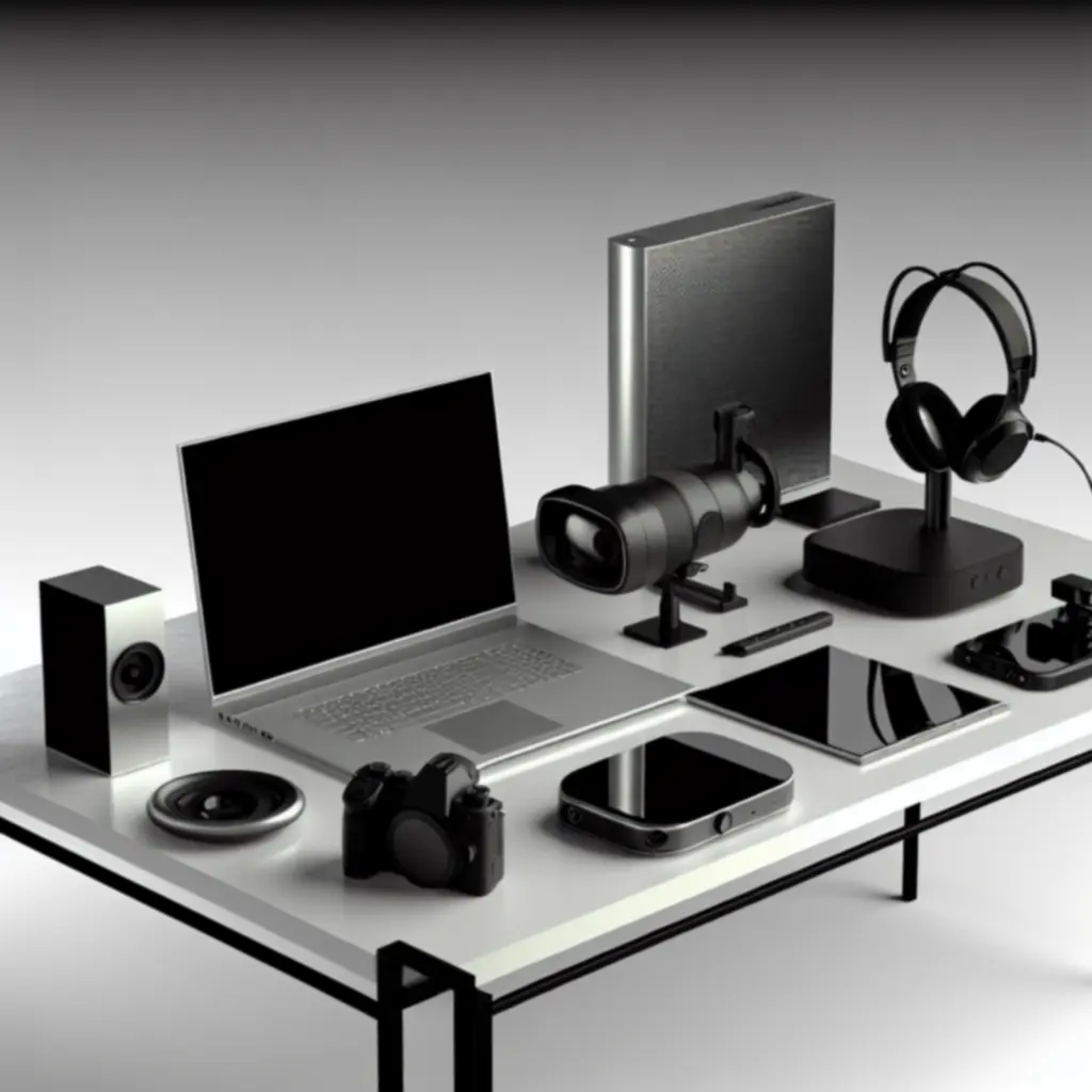 Een selectie moderne elektronische apparaten van verschillende topmerken