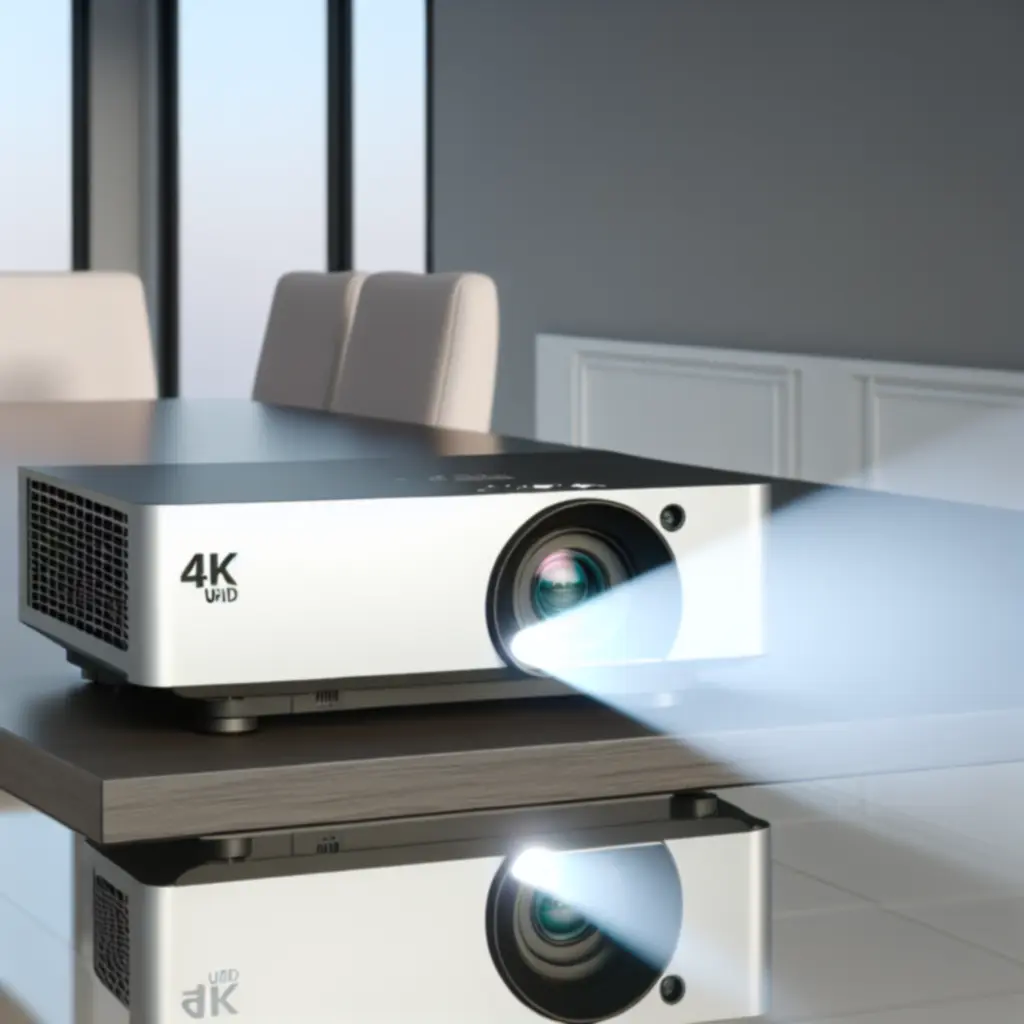 4K UHD projector in gebruik tijdens een presentatie