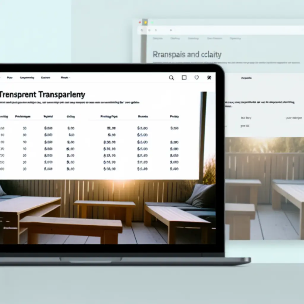 Voorbeeld van een transparante prijstabel